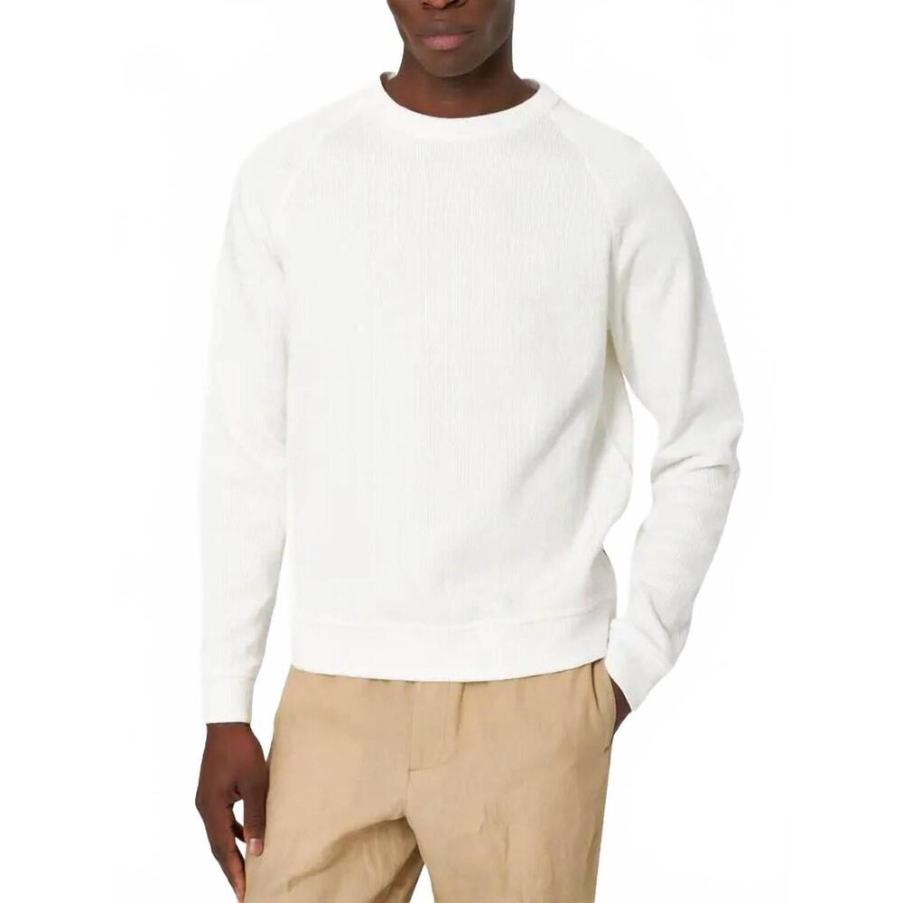 NEW ORLEBAR BROWN hudson crew neck jumper in white sand